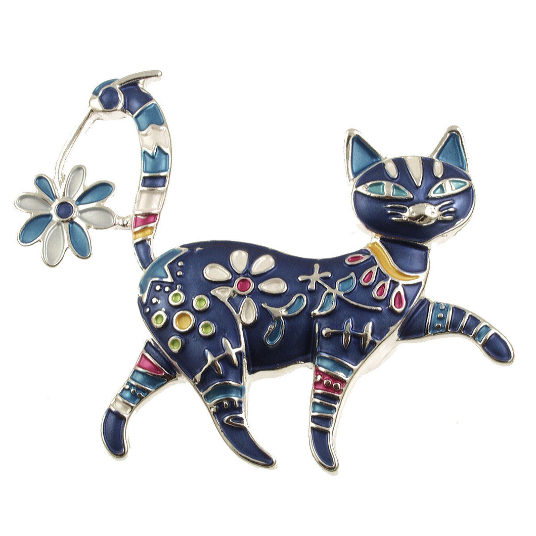 Matte 2-Tone Cat Brooch 2153