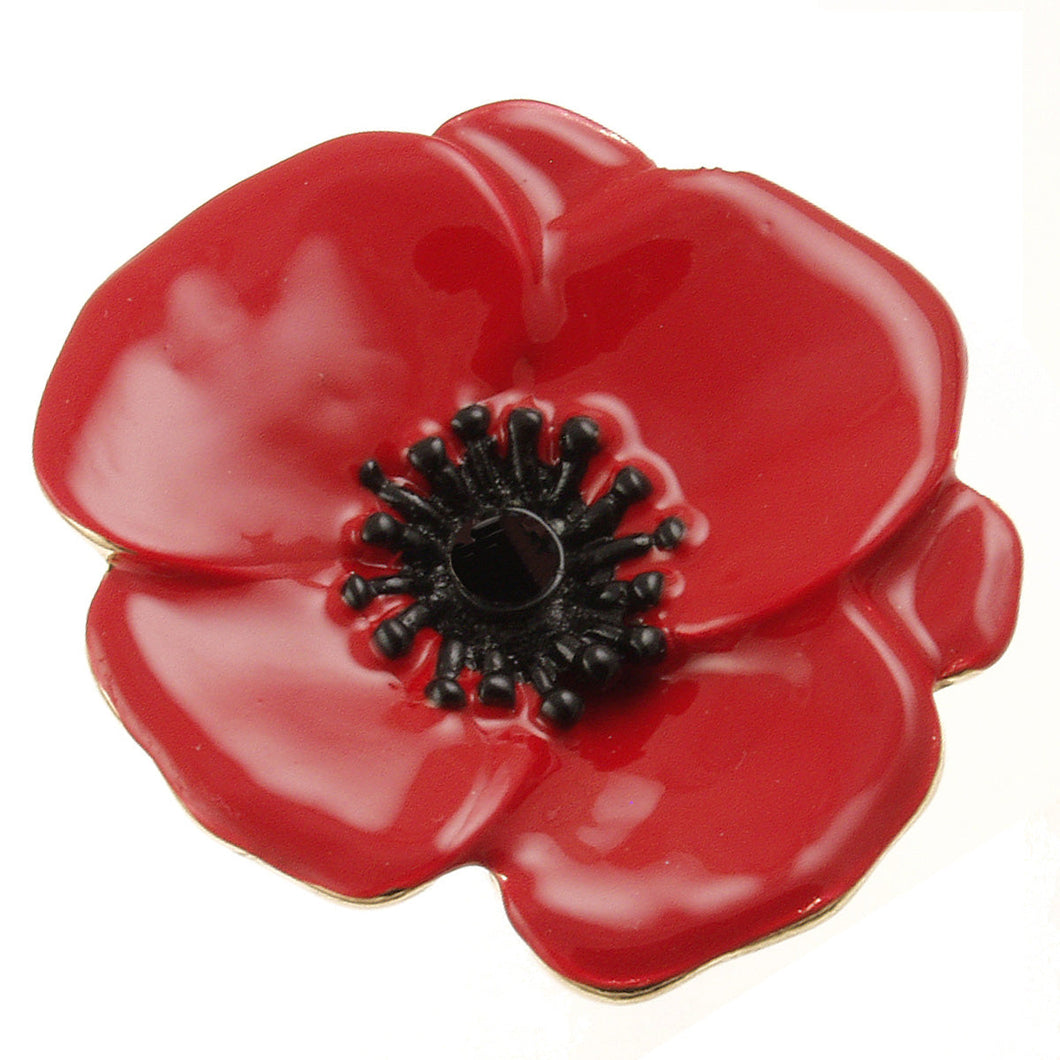 Red/Black Crystal Poppy Br Brooch 2302