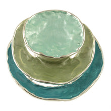 Load image into Gallery viewer, Matt Silver Aqua Tone Broo Brooch
