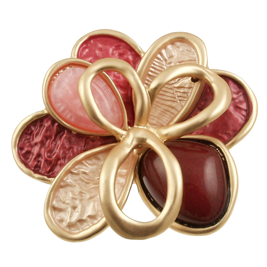 Matte 2- Tone Flower Brooch 2332