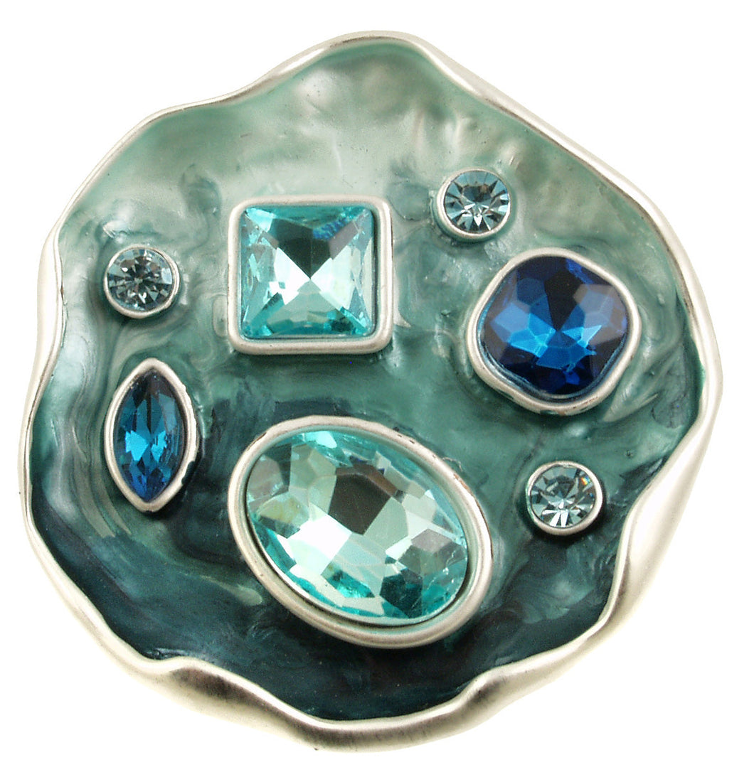 Matte Silver Tone Cry Brooch 2511
