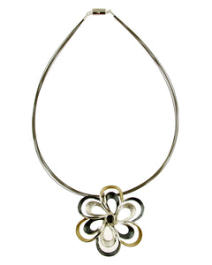 Silver/Gold Flower Pendant Necklace