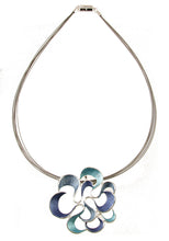 Load image into Gallery viewer, S. Silver/Blue Flower Pendant Necklace
