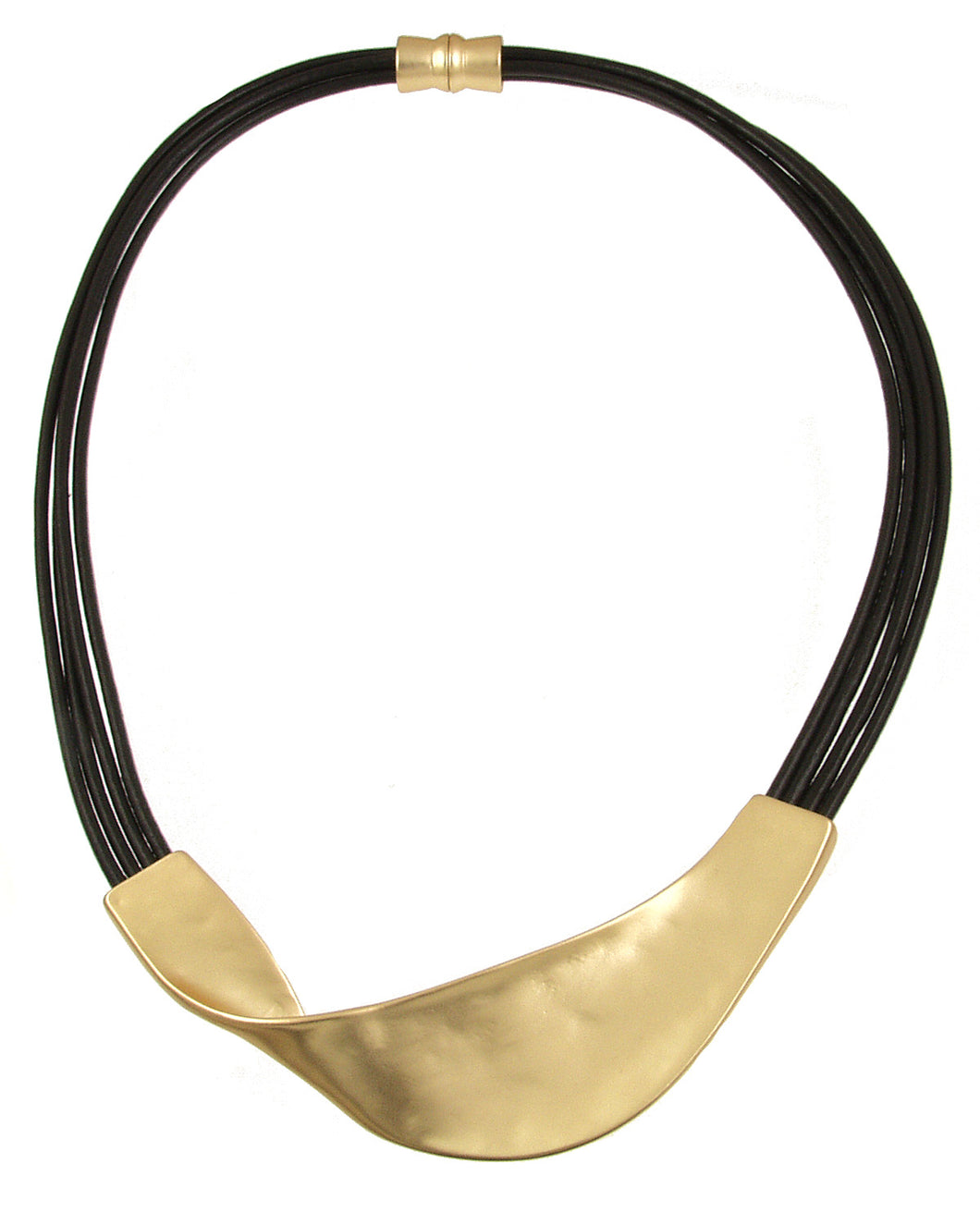 N-matt Silver/black Twist Magnetic Closure Necklace 5189