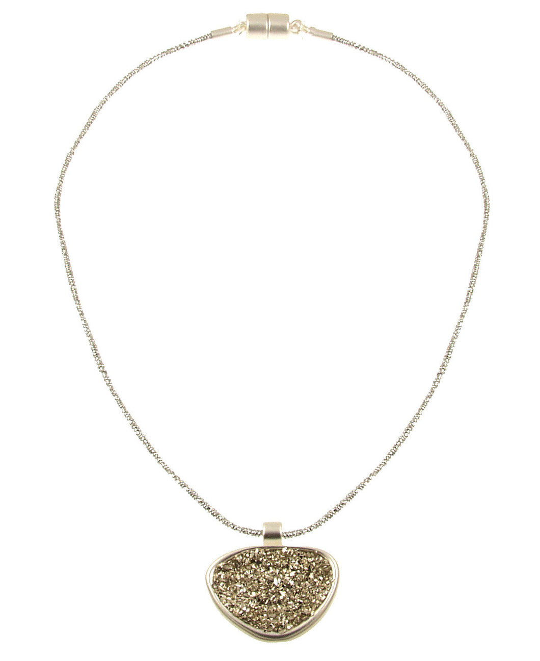 Matt Crystal  Necklace 2-Tone 527