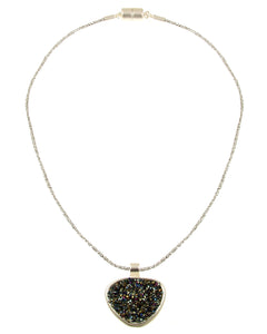 Matt Crystal  Necklace 2-Tone 527