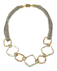 Matt Silver/L.M-Kc Gold/Sil Necklace 566