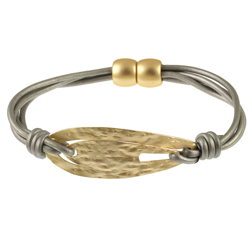 Matt Silver L. Matt Kc Gld/Wht Bracelet