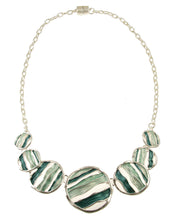 Load image into Gallery viewer, Matt Silver Blue Circle Necklace
