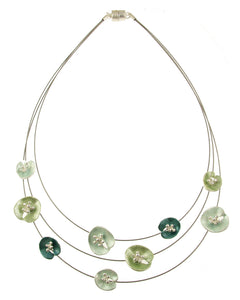 3 Strand Lilypad Necklace 6752