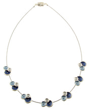 Load image into Gallery viewer, Matt Silver Blue Neklace Necklace
