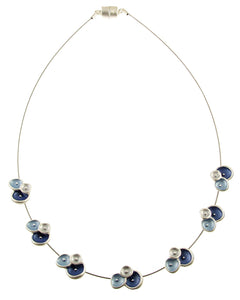 Matt Silver Blue Neklace Necklace