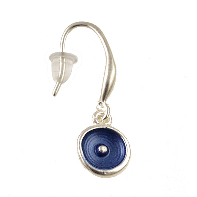 Matt Silver Blue Earring