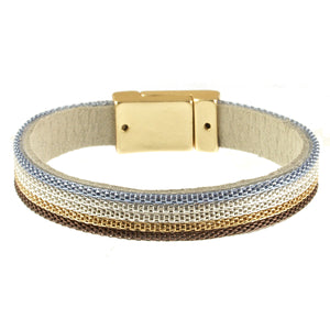 L.M-Kc Gold/Blue/Cream/Brow Bracelet 693