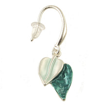 Load image into Gallery viewer, Matt Silver Aqua-Green Leaf Earring
