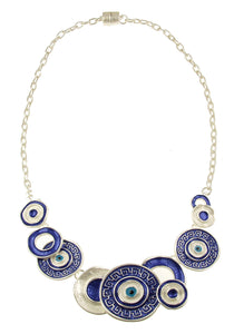 Greek Blue/White Necklace 7162