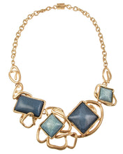 Load image into Gallery viewer, Antique Gold 2-Tone  Resin Necklace 7596
