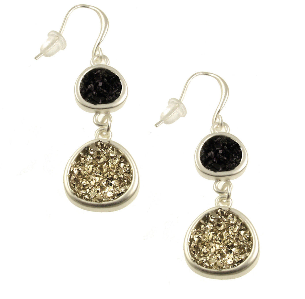 M Silver-Tone Crystal Earrings 806