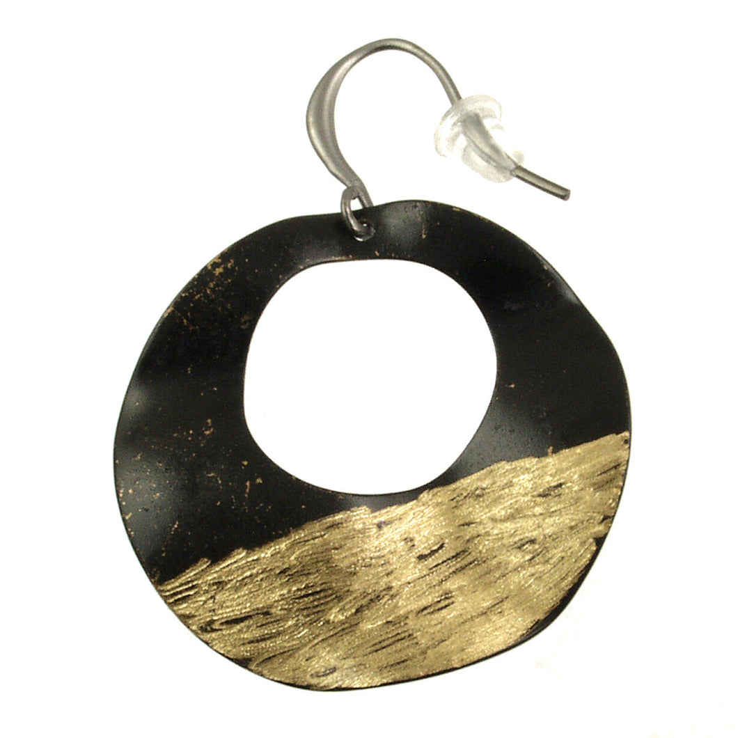 Black/Gold Hoop Earrings 812