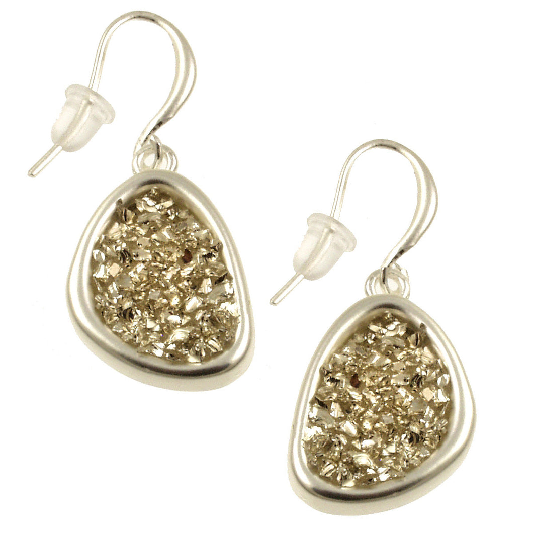 Matt Two Tone Crystal Earrings 852