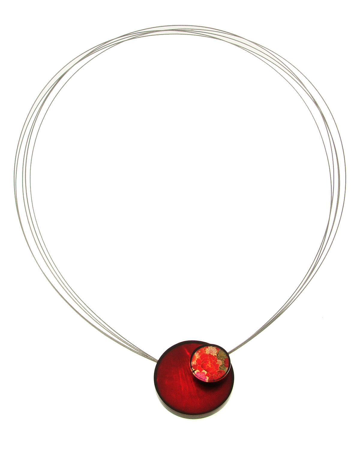 Kimono Rounded Magnetic Necklace - Red