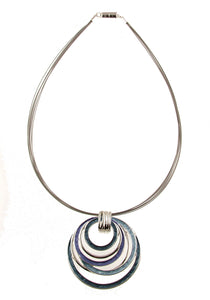 N-S.Silver Circles Pendant Necklace 197