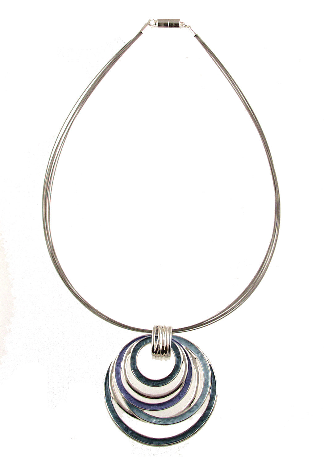 N-S.Silver Circles Pendant Necklace 197