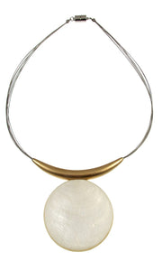 Alum Tube Gold/White Pendant Necklace