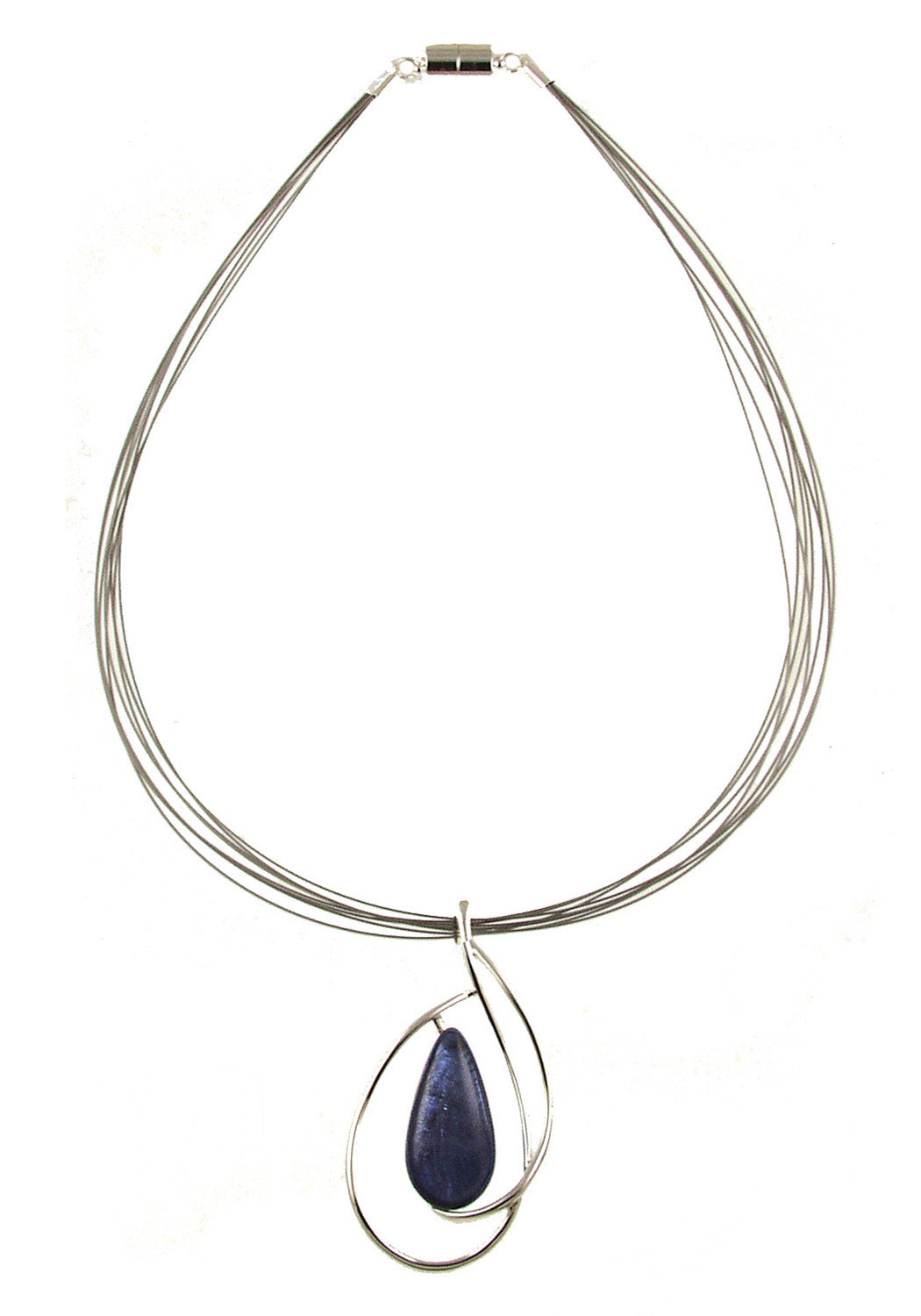 N-S.Silver Loop Pendant Necklace 416