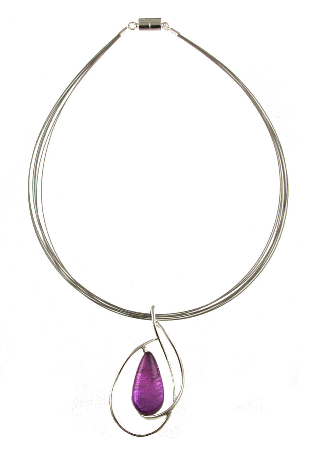 N-S.Silver Loop Pendant Necklace 416