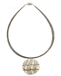N-matt Silver/l.matt Kc Gold Magnetic Charms Necklace