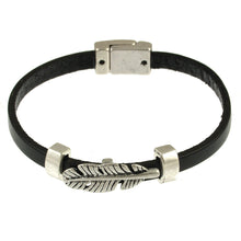 Load image into Gallery viewer, Antique Silv Feather Bracelet
